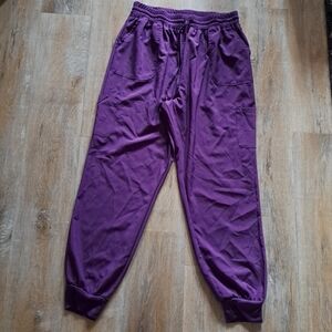 Scrubaid Purple Joggers Side Pockets Tapered Fit Stretch Women's 2XL